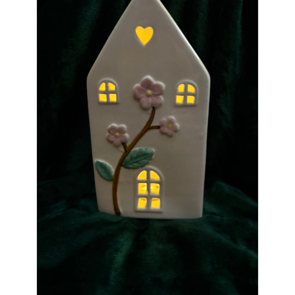 Ceramic porcelain boho,cottage core ,battery operated house
